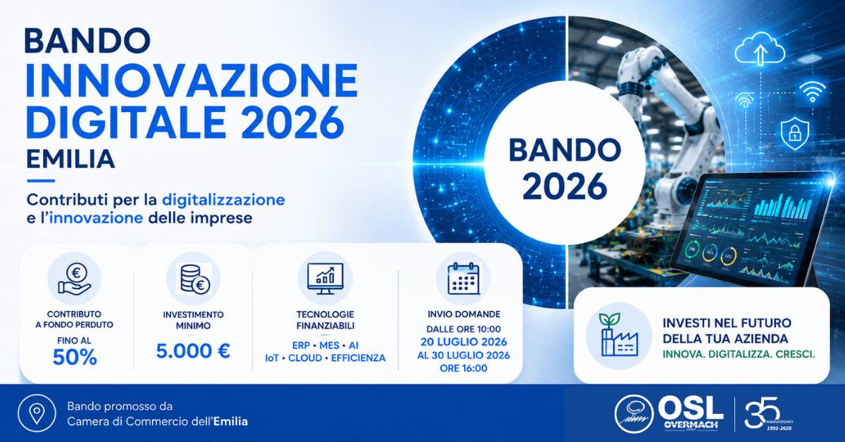 Bando Innovazione Digitale 2026 della Camera di Commercio dell'Emilia